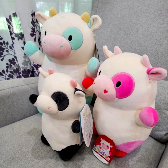 BNWT~ 10 " Connor, 12" Caedyn & 14" Belana Hugmee Squishmallow Cows 🐄 Bundle - Picture 9 of 10